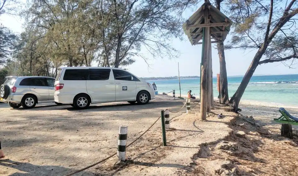 Tourists being collected from their Diani accommodation for a marine boat excursion