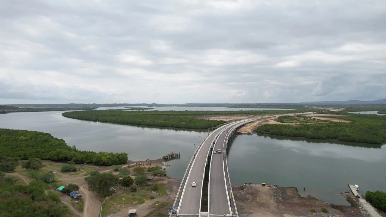Dongo Kundu bypass bridge on the road route connecting Mombasa with Kenya's South Coast.